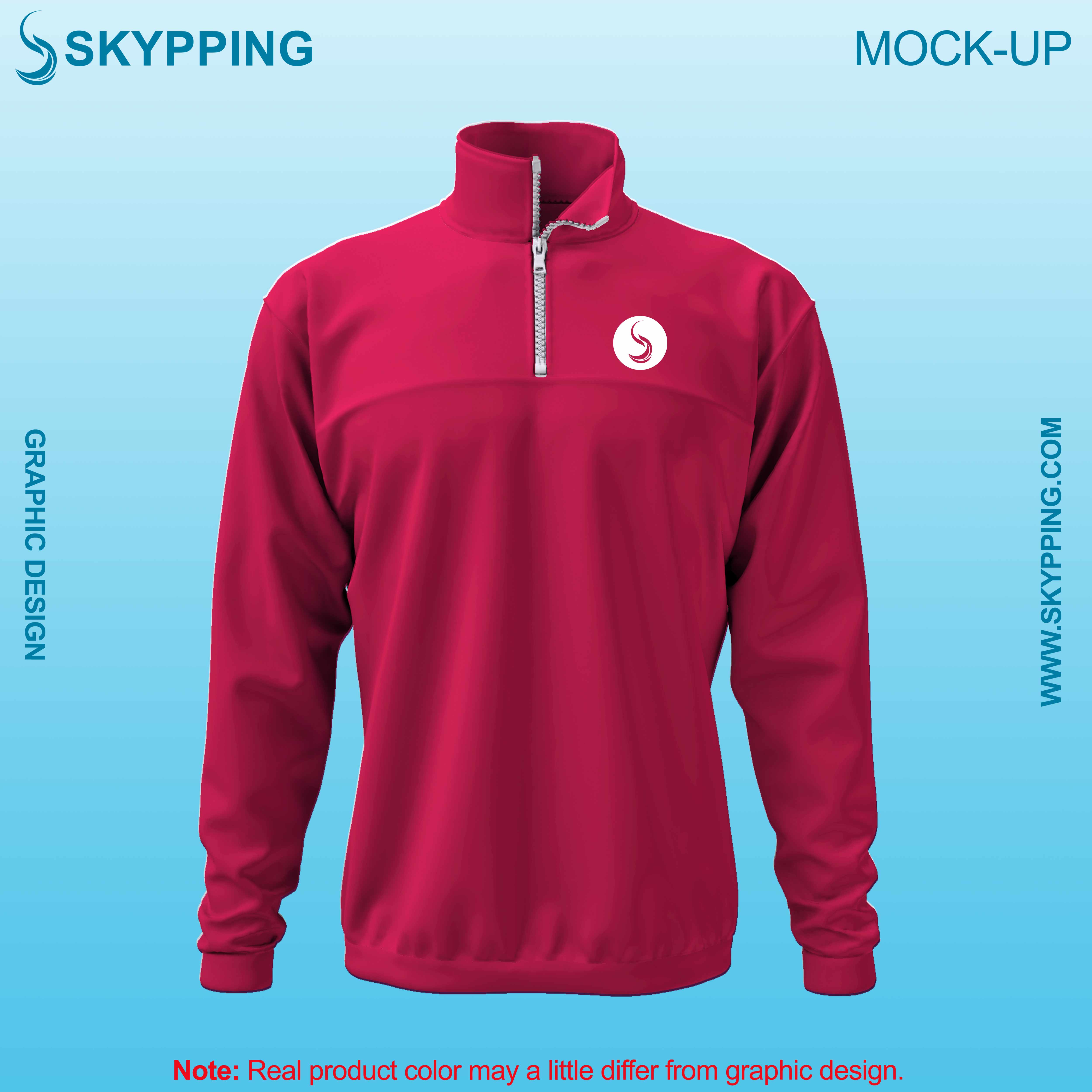 Toddle neck set-in style sleeve with quarter zip sweatshirt for men